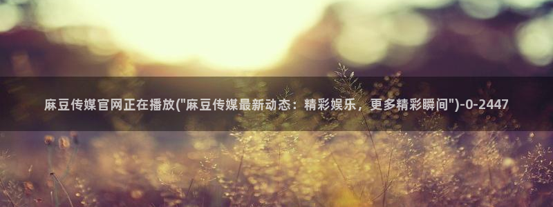 麻豆传媒官网14：麻豆传媒官网正在播放(\