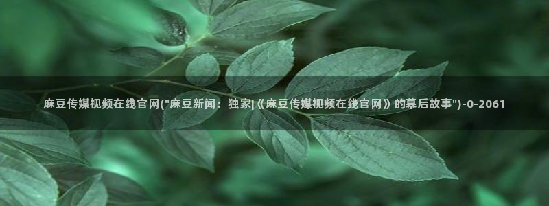 求麻豆传媒官网：麻豆传媒视频在线官网(\